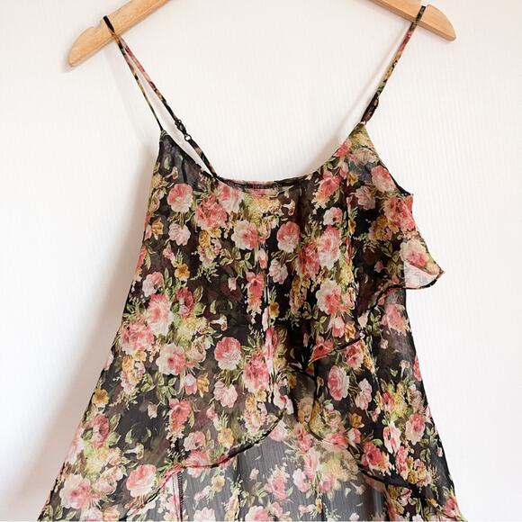 UNIF | Floral Maxi Kimono Light Cardigan Chiffon Tank - Picture 4 of 8